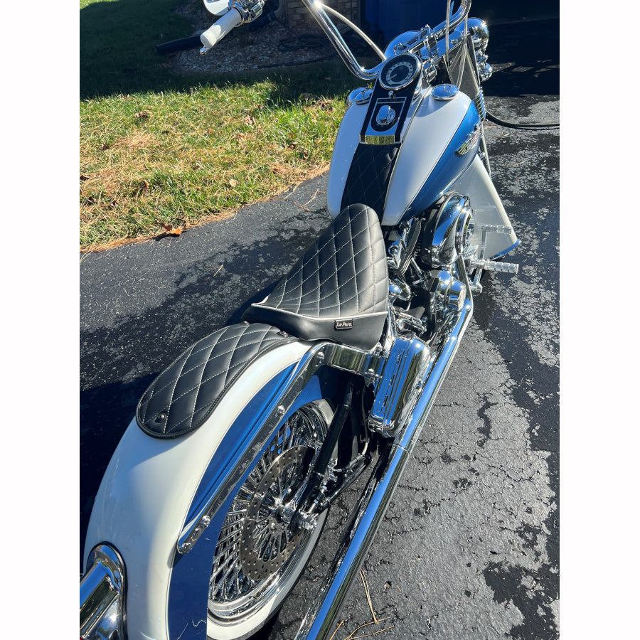 XMMT Black Vinyl Leather Rivet Studs Rear Seat Fender Bib - View #11