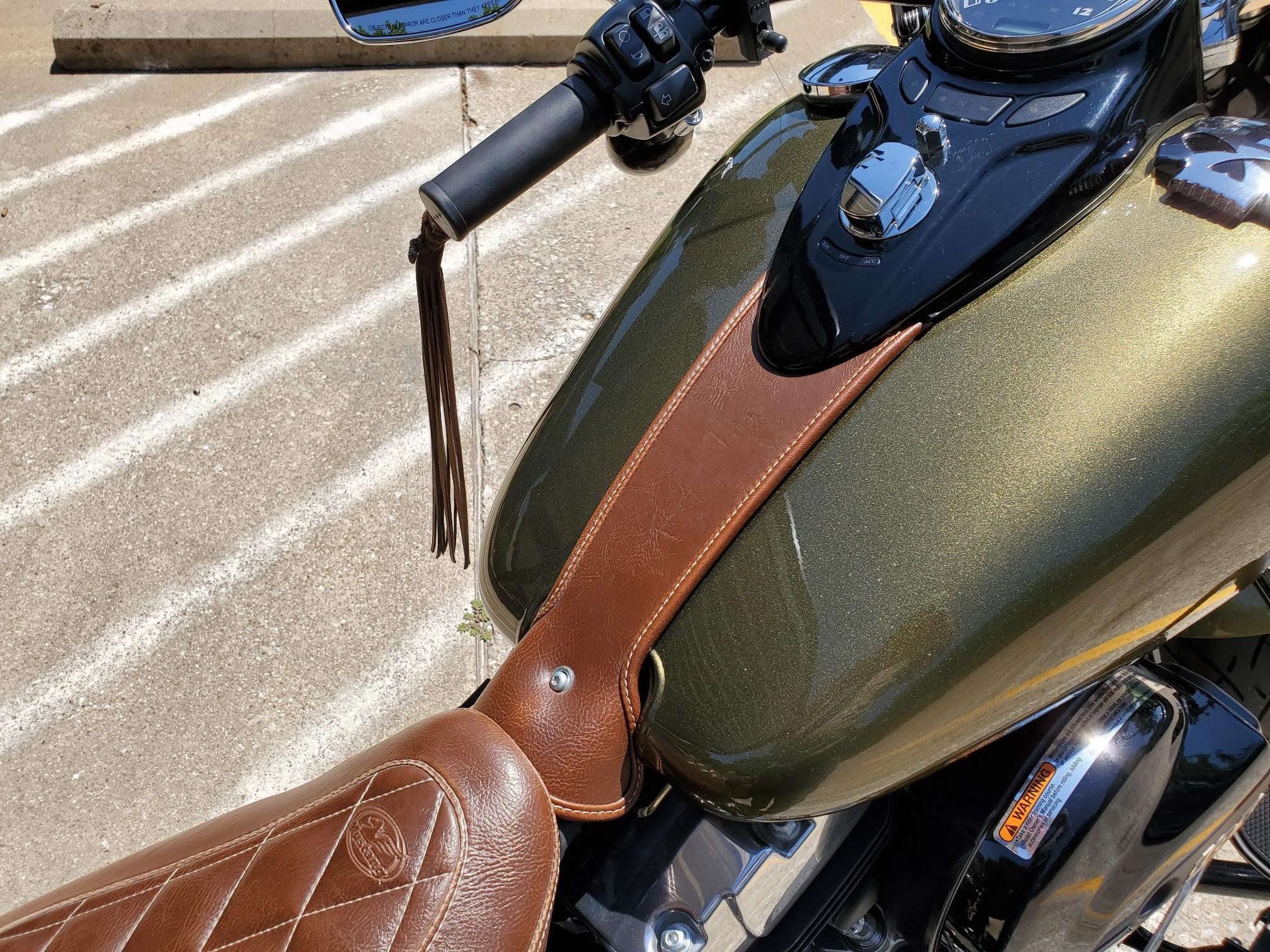Motorbike Leather Tank Chap Cover Panel Pad Bib Be... - Grandado
